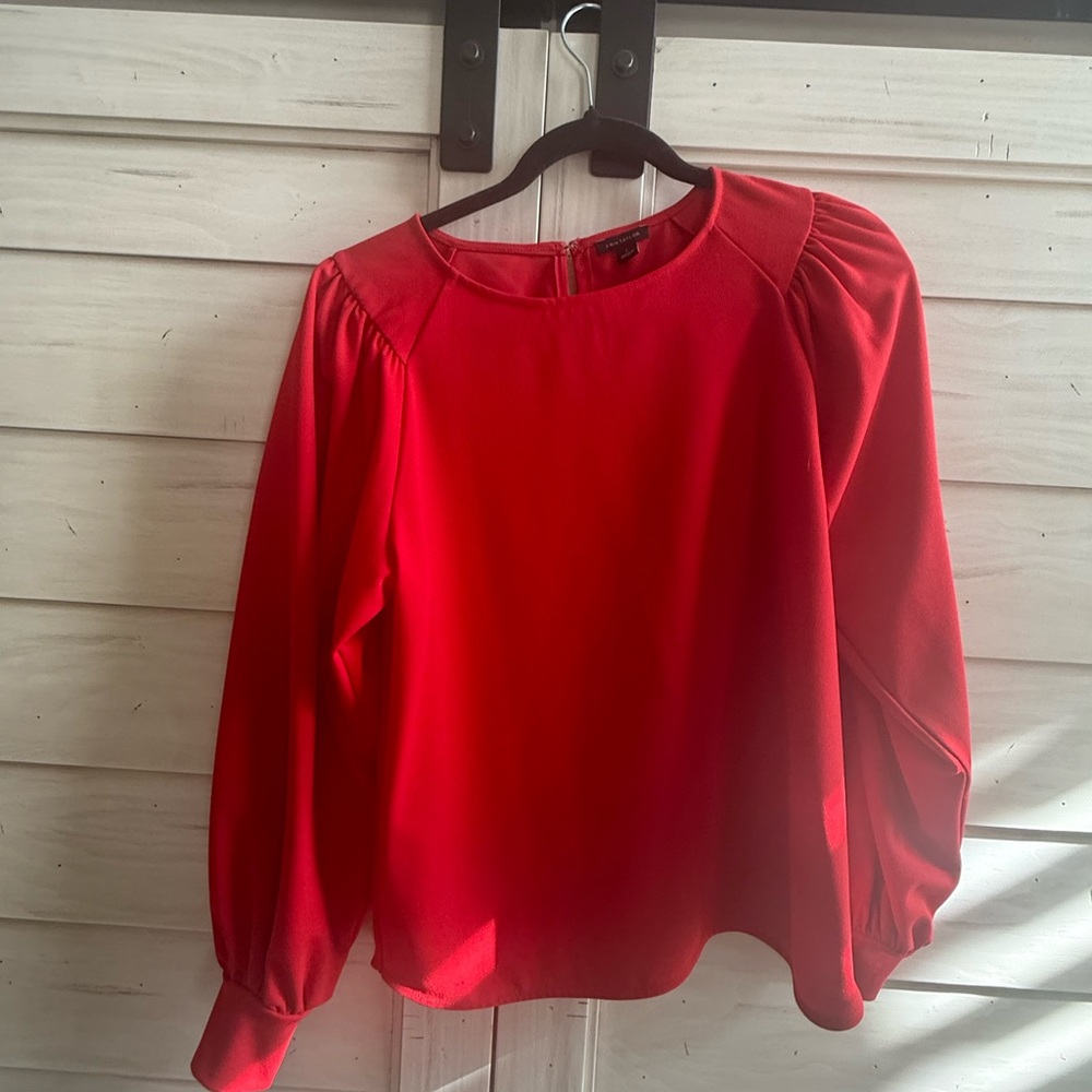 Ann Taylor Vibrant Red Blouse